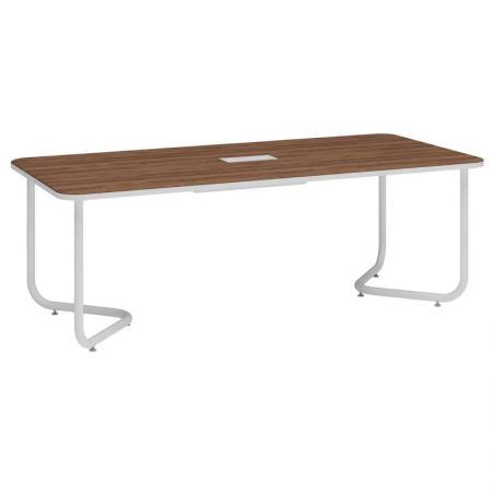 Стол для переговоров Linkor 147S005 на металлокаркасе с кабель-каналом (дуб чарльстон/белый, 2200х1010х753 мм)